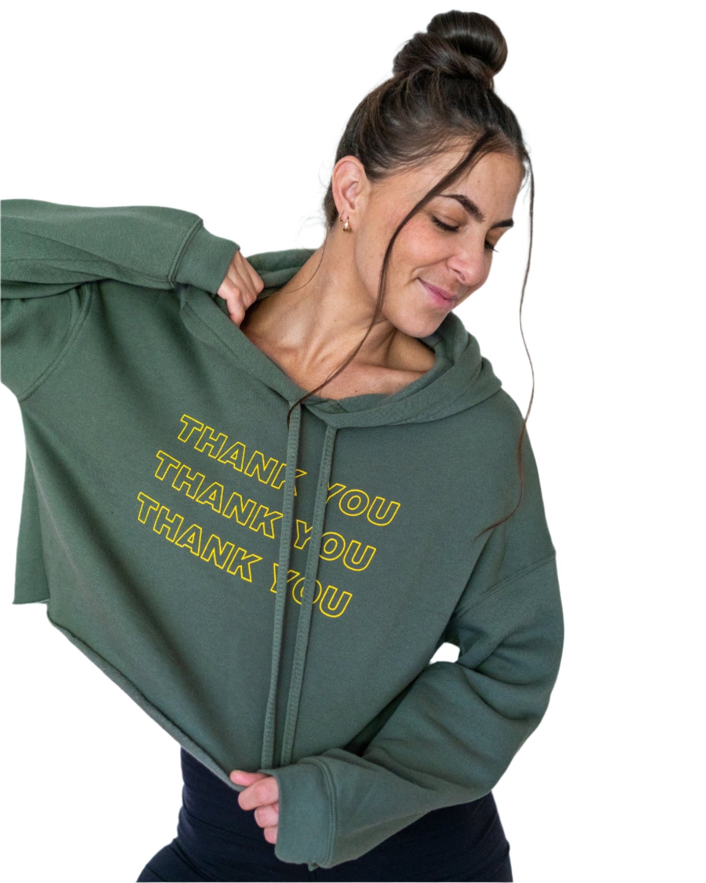 CROPPED HOODIE THANK YOU I LOVE YOU
