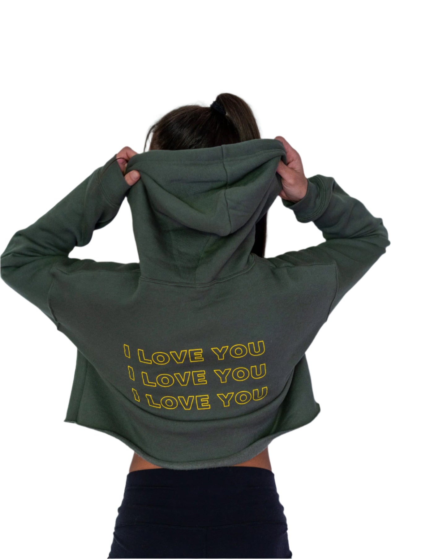 CROPPED HOODIE THANK YOU I LOVE YOU