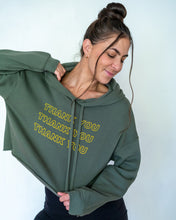 Load image into Gallery viewer, CROPPED HOODIE THANK YOU I LOVE YOU
