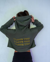 Load image into Gallery viewer, CROPPED HOODIE THANK YOU I LOVE YOU
